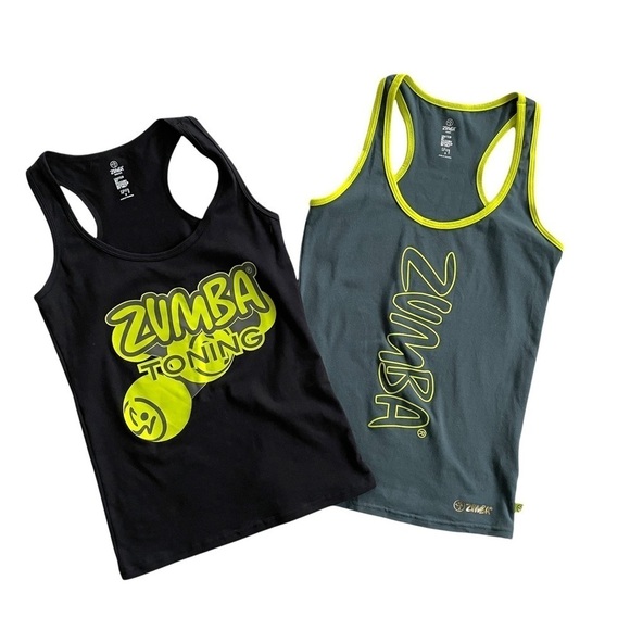 NWOT Zumba Dance Workout Athletic Trainer Fitted Tanks Set of 2 Small - Picture 11 of 11